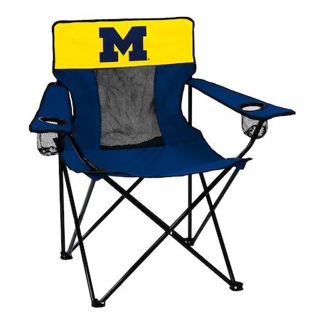 Logo Chair Logo Brands Elite Navy Blue Michigan Wolverine Sport Quad Chair 171-12E